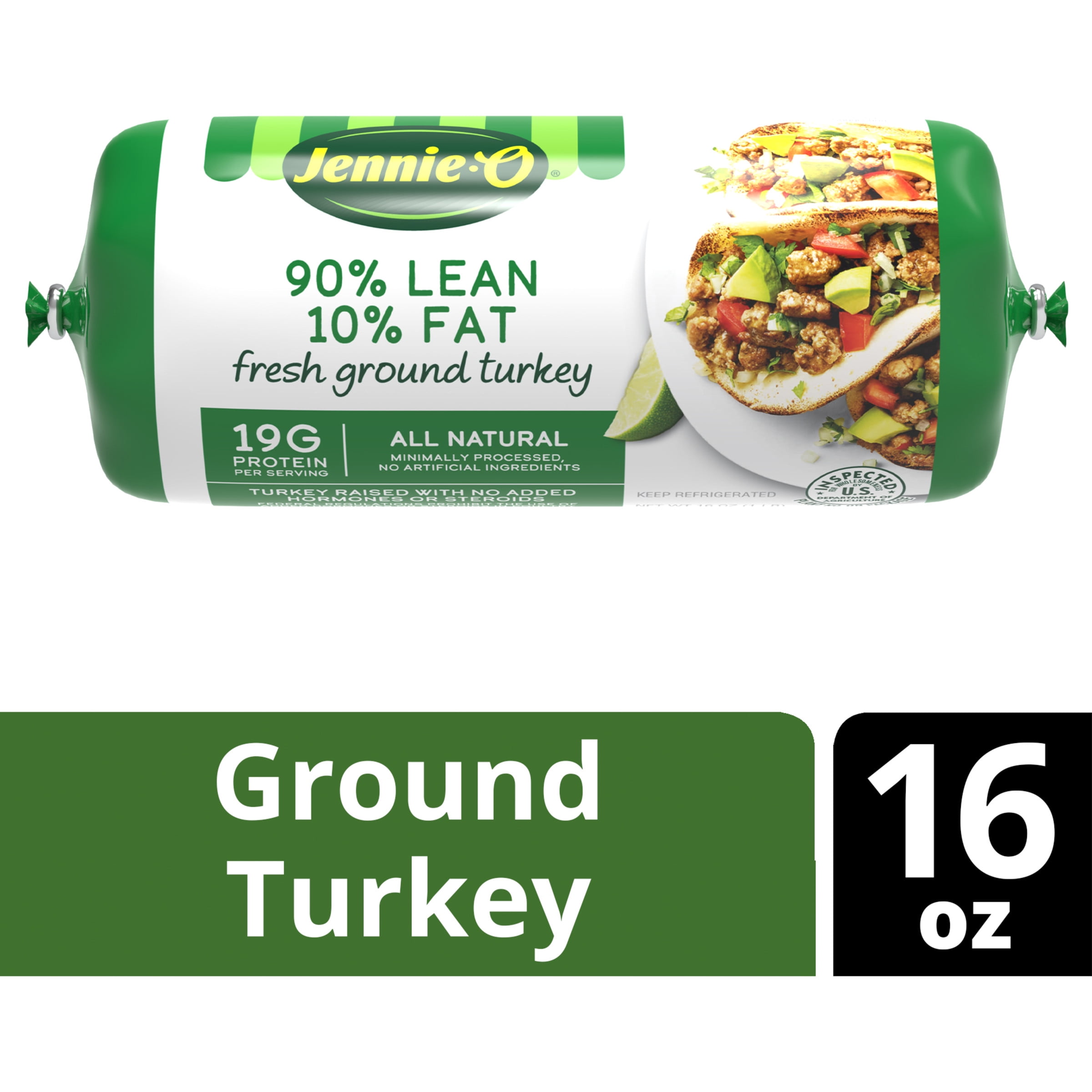 JENNIEO Ground Turkey 90 Lean / 10 Fat 1 lb. chub 16 oz