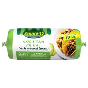 JENNIE-O Fresh Lean Ground Turkey, 93% Lean/7% Fat, All Natural, Refrigerated, 16 oz Plastic Roll