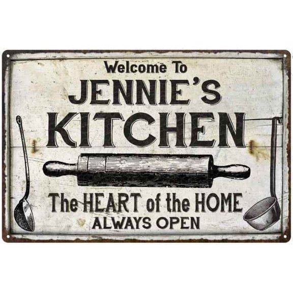 JENNIE'S Kitchen Farmhouse Sign Gift 8x12 Metal 208120033268