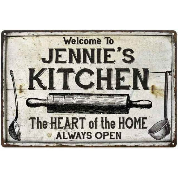 JENNIE'S Kitchen Farmhouse Sign Gift Gift 12x18 Metal 112180033268