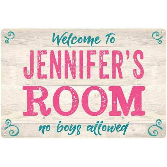 JENNIFER'S Room Kids Bedroom Sign Gift 8x12 Metal Sign 108120089310