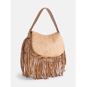 Women's Saddle Bag, Brown Fringe