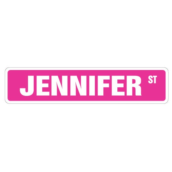 JENNIFER Street Sign Childrens Name Room Sign | Indoor/Outdoor | 24" Wide
