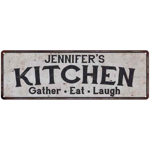 JENNIFER's Kitchen Rustic Chic Decor Gift 8x24 Sign 108240051866