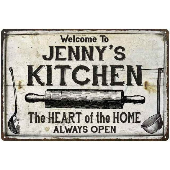 JENNY'S Kitchen Farmhouse Sign Gift 8x12 Metal 108120033285