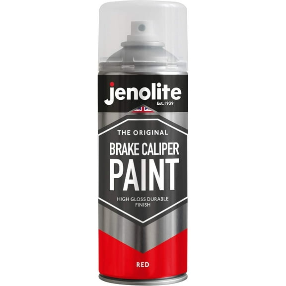 JENOLITE Brake Caliper Paint - RED - Durable High Gloss Finish High Heat Spray Paint, Restore, Transform & Protect Car Brake Calipers - 400ml 13.5fl oz
