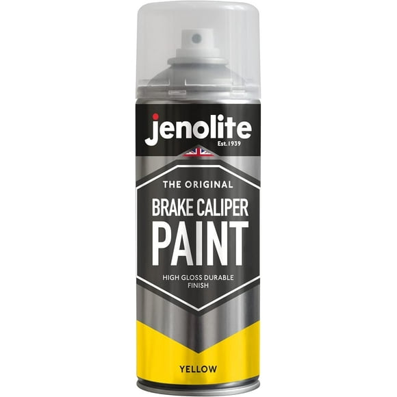 JENOLITE Brake Caliper Paint - YELLOW - Durable High Gloss Finish High Heat Spray Paint - Restore, Transform & Protect Car Brake Calipers - RAL 1018, 400ml 13.5fl oz