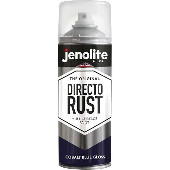 JENOLITE Directorust Spray Paint for Metal - BLACK - Gloss Finish for Indoor and Outdoor use - Multi-Surface for Metal, Plastic, Ceramic, Wood & Rusted Surfaces - 400ml 13.52fl oz, RAL9005