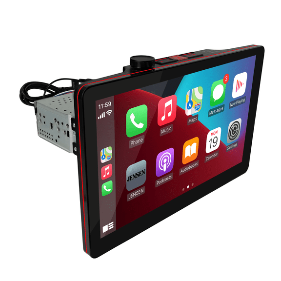 Jensen J5UP12 11.6" Car Stereo, Wireless CarPlay Android Auto, Top Mount Controls, IllumiNITE