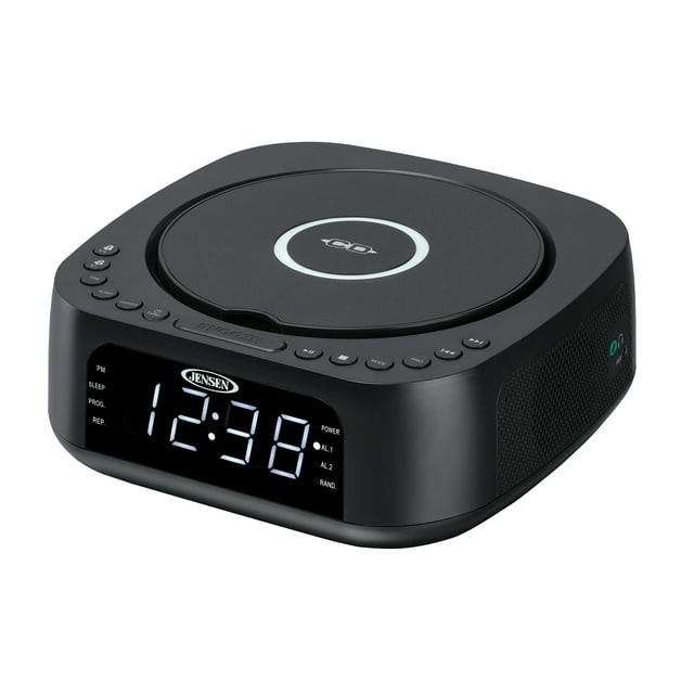 JENSEN JCR375 Stereo Digital DualAlarm Clock with TopLoading CD Player, FM Tuner, USB