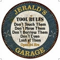 thumbnail image 1 of JERALD'S Garage Rules 14" Round Metal Sign Garage Wall Decor 100140015299, 1 of 1