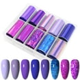 thumbnail image 1 of JERCLITY 10 Rolls Purple Nail Foil Transfer Sticker Kit Nail Foil Sheets Purple Solid Color Foil Nail Art Decals Nail Foil Transfer Stickers Foil Nail Wraps for Foil Nail Art E22, 1 of 3