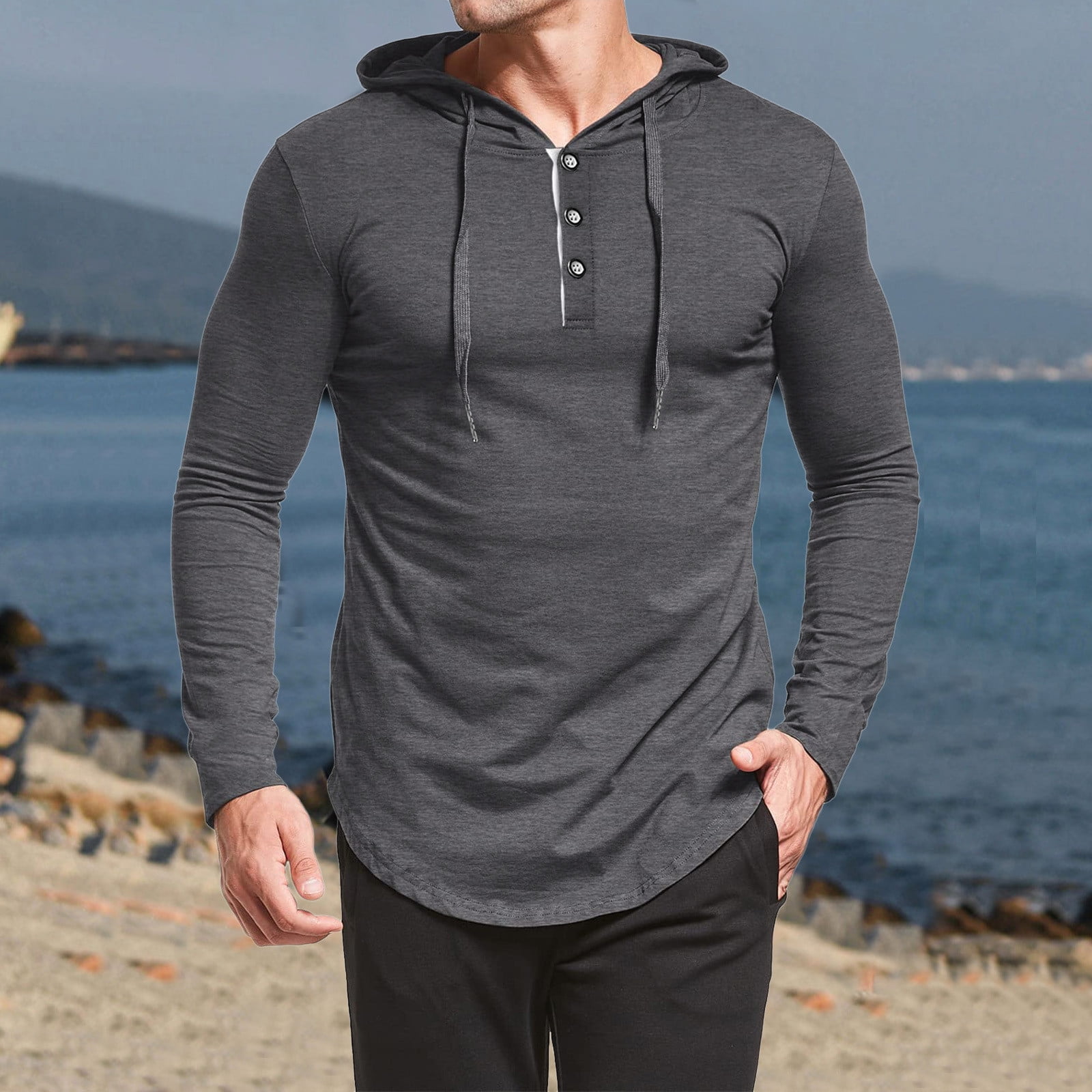 JERDAR Hoodies for Men Casual Fashion Shirts Solid Pullover Hooded