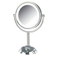 thumbnail image 1 of JERDON 8.5" Diameter LED Lighted Tabletop Makeup Mirror - 1X and 8X Magnification - Chrome Finish - Plug In - Model HL8808CL, 1 of 10