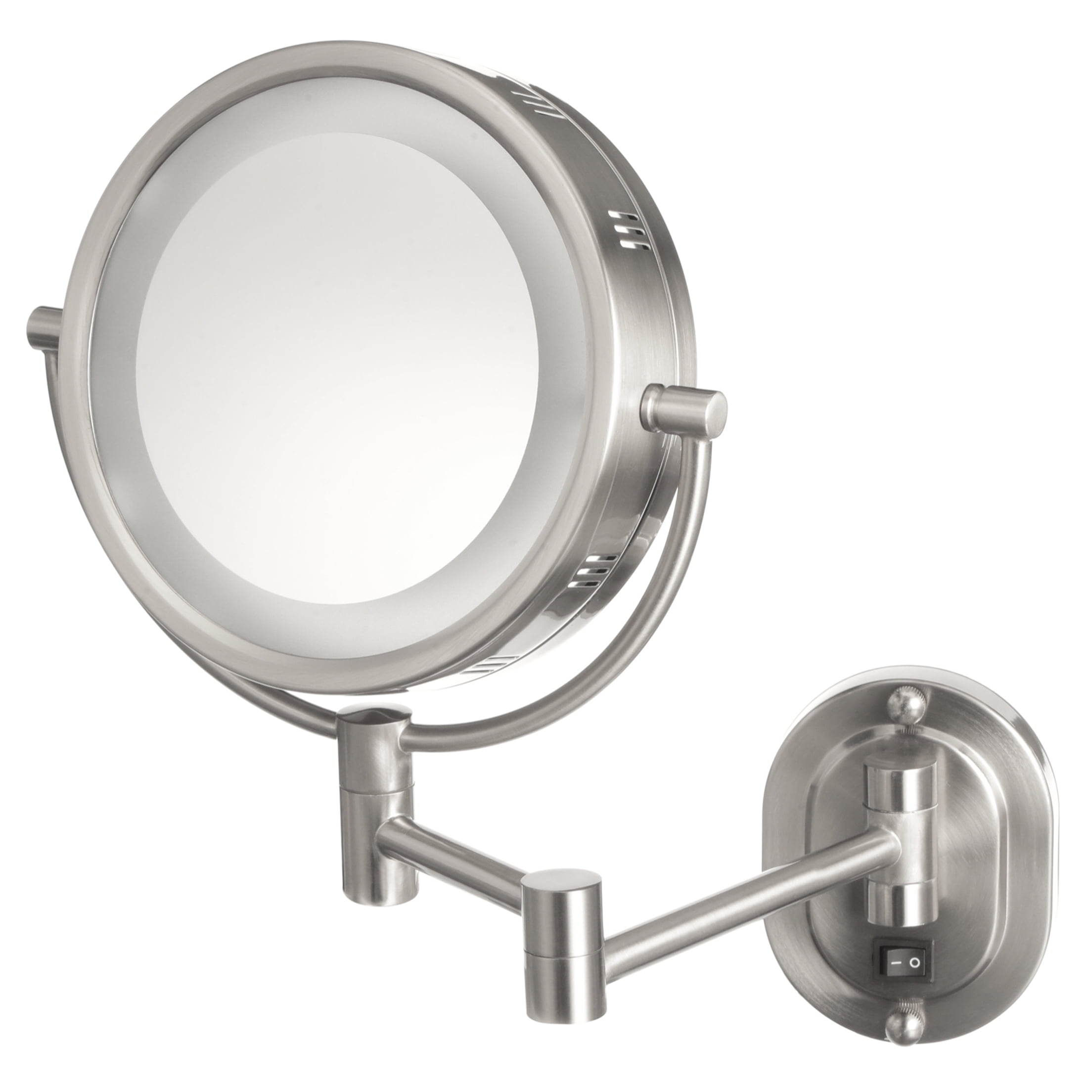 JERDON 8Inch Wall Mounted Lighted Makeup Mirror with 5x1x