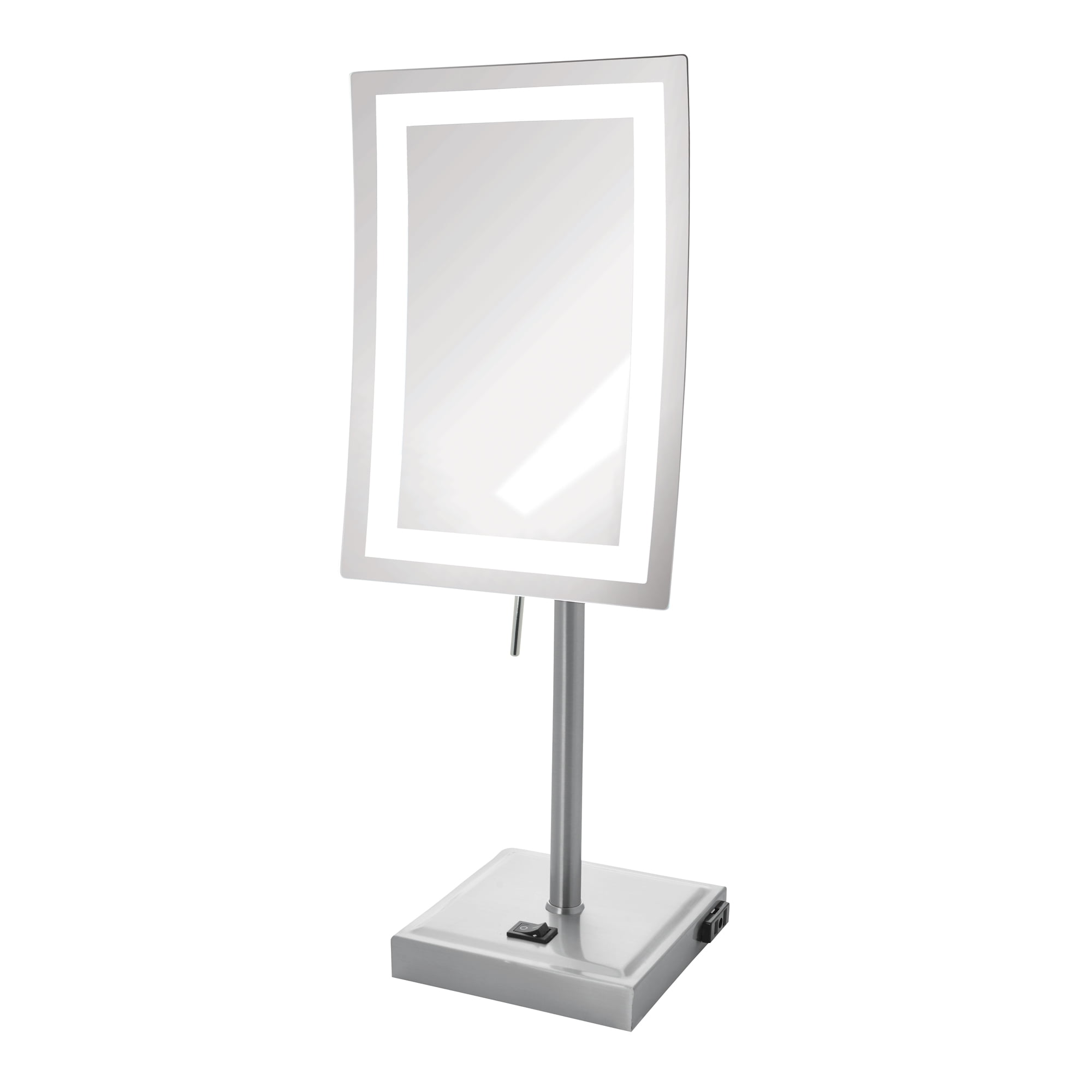 JERDON LED Lighted Tabletop Makeup Mirror Lighted Rectangular Mirror