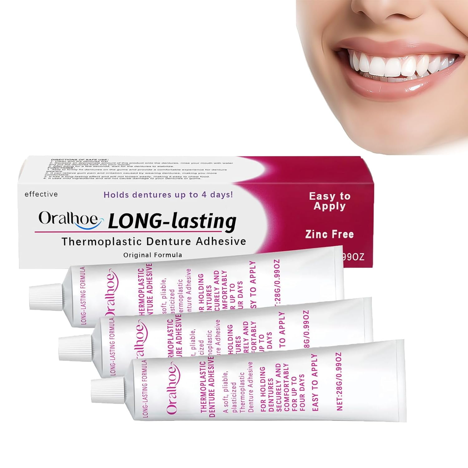 JEREMYTIS Thermoplastic Denture Adhesive, Cushion Grip for Dentures