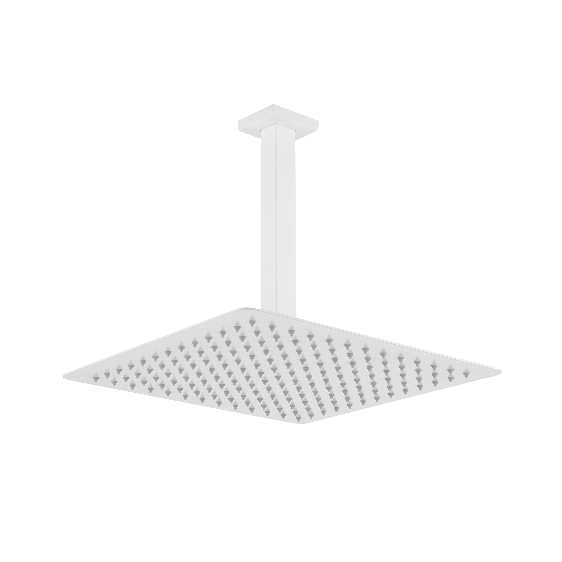 JERFIT 10 Inch Rain Shower Head, High Pressure Stainless Steel Rainfall Showerhead with Self-Cleaning Nozzles, Water Saving Luxury Shower Panel for Bathroom, White