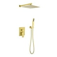 thumbnail image 1 of JERFIT 10 Inch Rain Shower System Wall Mounted in Brushed Gold, High Pressure Rainfall Showerhead with Handheld Shower, Brass Shower Faucet Set for Bathroom, 1 of 10
