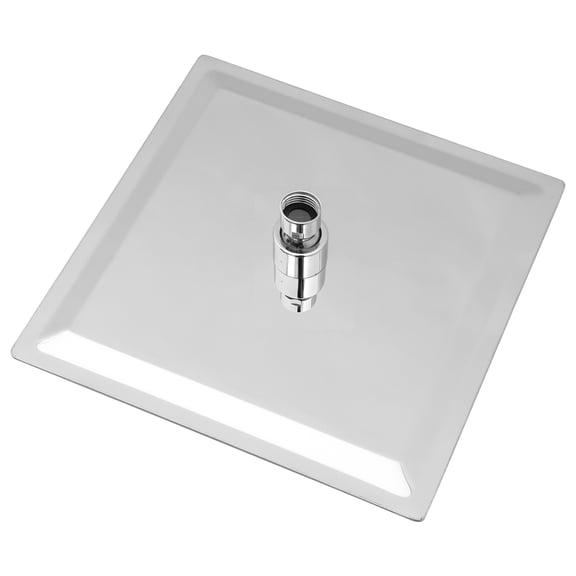 JERFIT 10 Inch Square Rainfall Shower Head, 304 Stainless Steel, Chrome Finish, Wall or Ceiling Mount with 360 Rotation