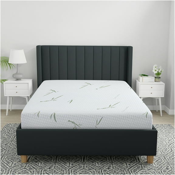 JERFIT 10 Inch Twin Memory Foam Mattress, Dual Layer Cooling Gel Bamboo Cover, CertiPUR-US Certified, Bed-in-a-Box