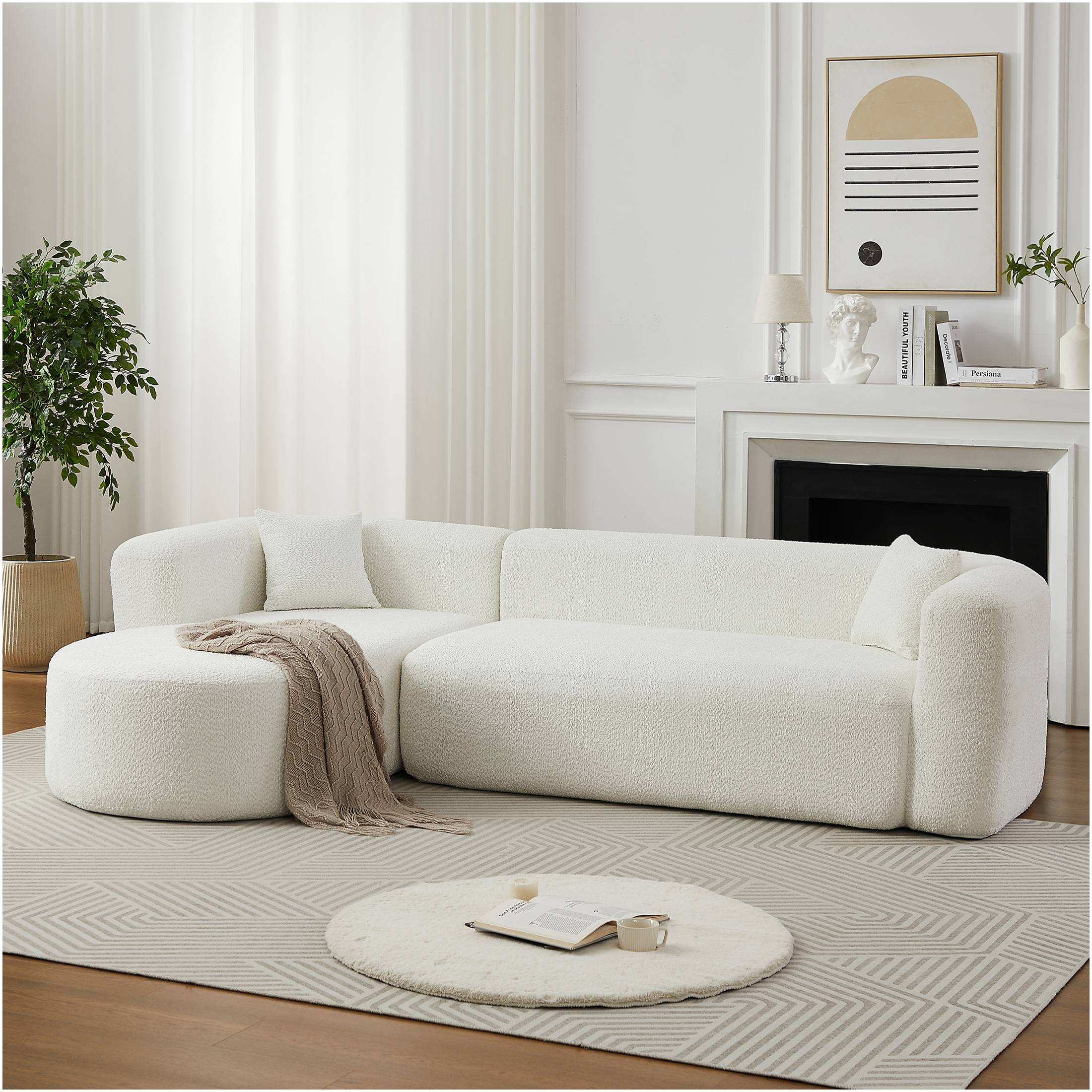JERFIT 109.4" Modern Modular Cloud Couch Sectional Sofa with Chaise ...