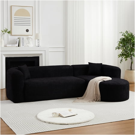 JERFIT 109.4" Modular Cloud Couch Sectional Sofa with Chaise, No Assembly Required, Plush Chenille Fabric, Modern L-Shape Design for Living Room, Apartment