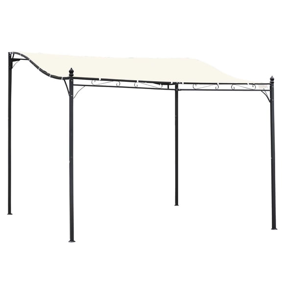 JERFIT 10x10 Steel Pergola Gazebo with Canopy, Outdoor Patio Shade Cover for Garden Backyard, White