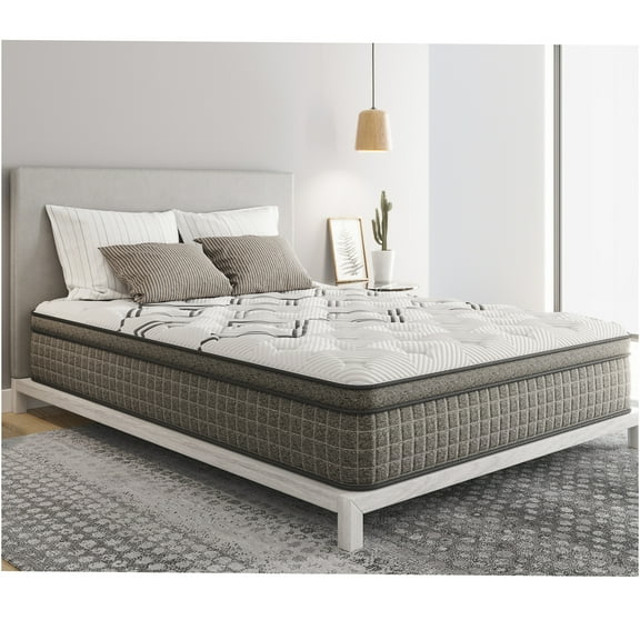 JERFIT 12.5" Queen Hybrid Mattress, Medium Firm, Cooling Copper Infused, Motion Isolation, CertiPUR-US Greenguard Gold Certified, USA Made