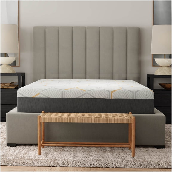 JERFIT 12 Inch Cal King Cooling Gel Memory Foam Mattress, Edge Support, AirGrid for Breathability, Grey