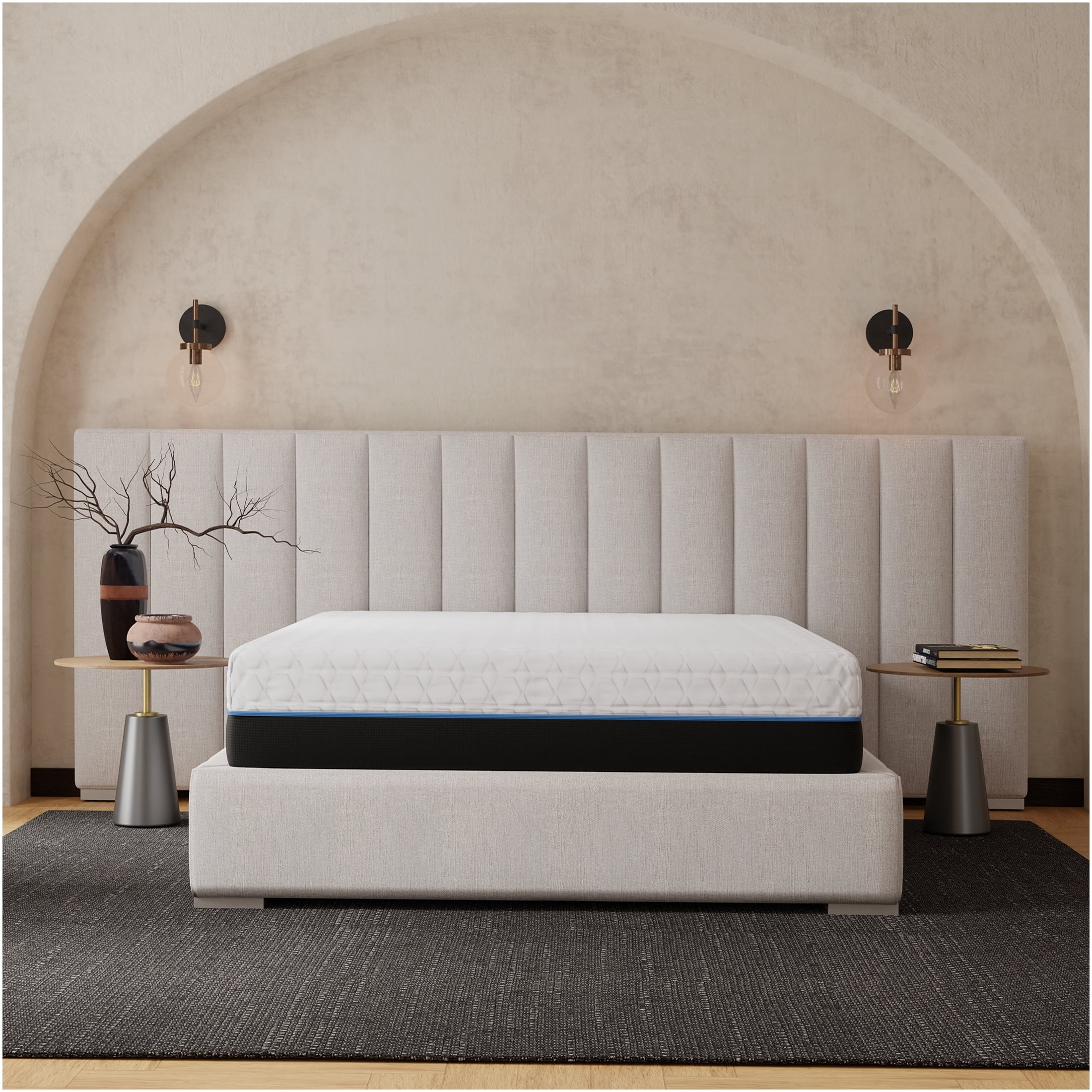 JERFIT 12 Inch King Size Copper Gel Memory Foam Mattress, Cooling Phase-Change Cover, CertiPUR-US Certified, Medium Firm Support for Back Pain Relief