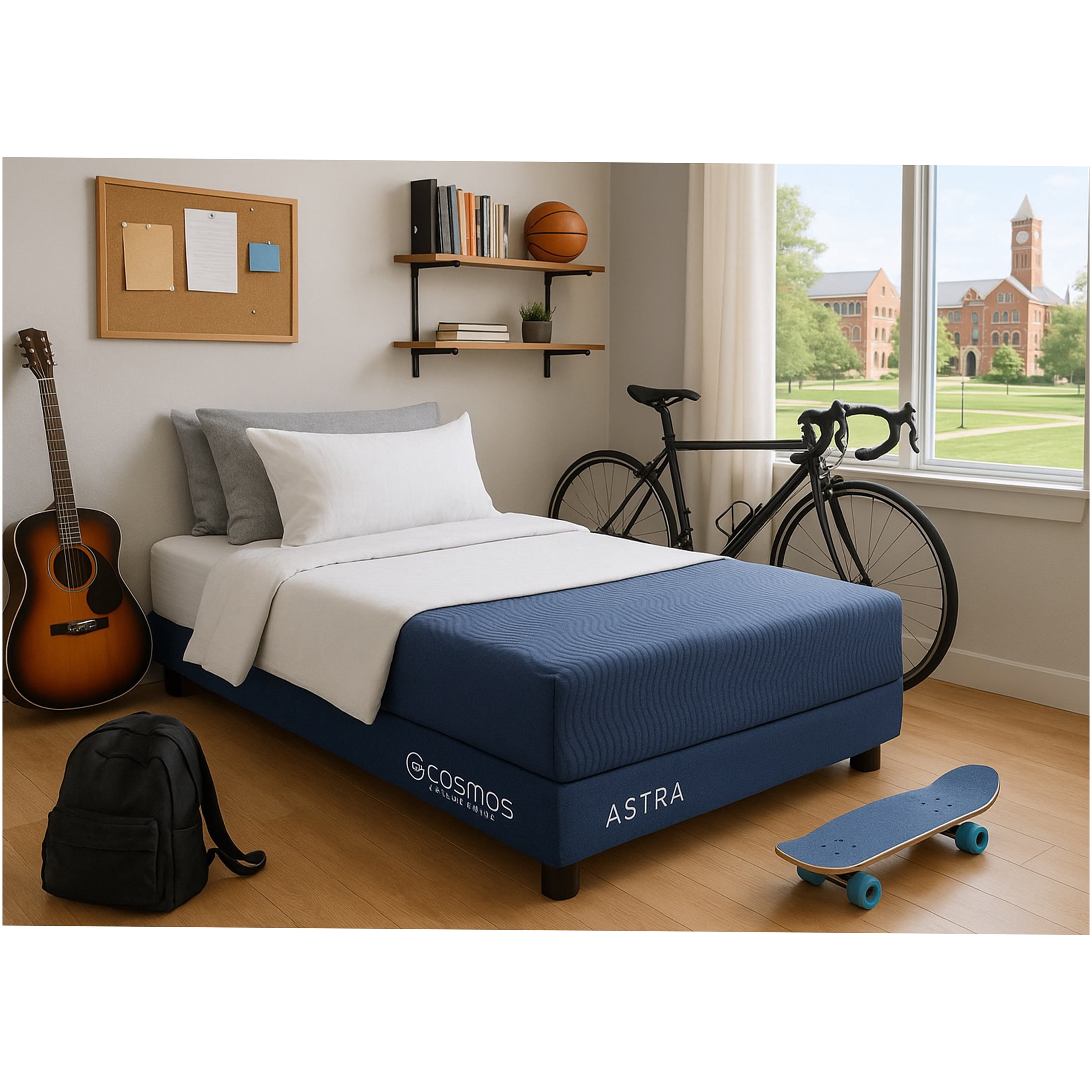 JERFIT 12 Inch King Size Mattress, Blue-Gray Memory Foam Bed in a Box, Medium Soft Feel with CertiPUR-US Certified Foam for Support Pressure Relief