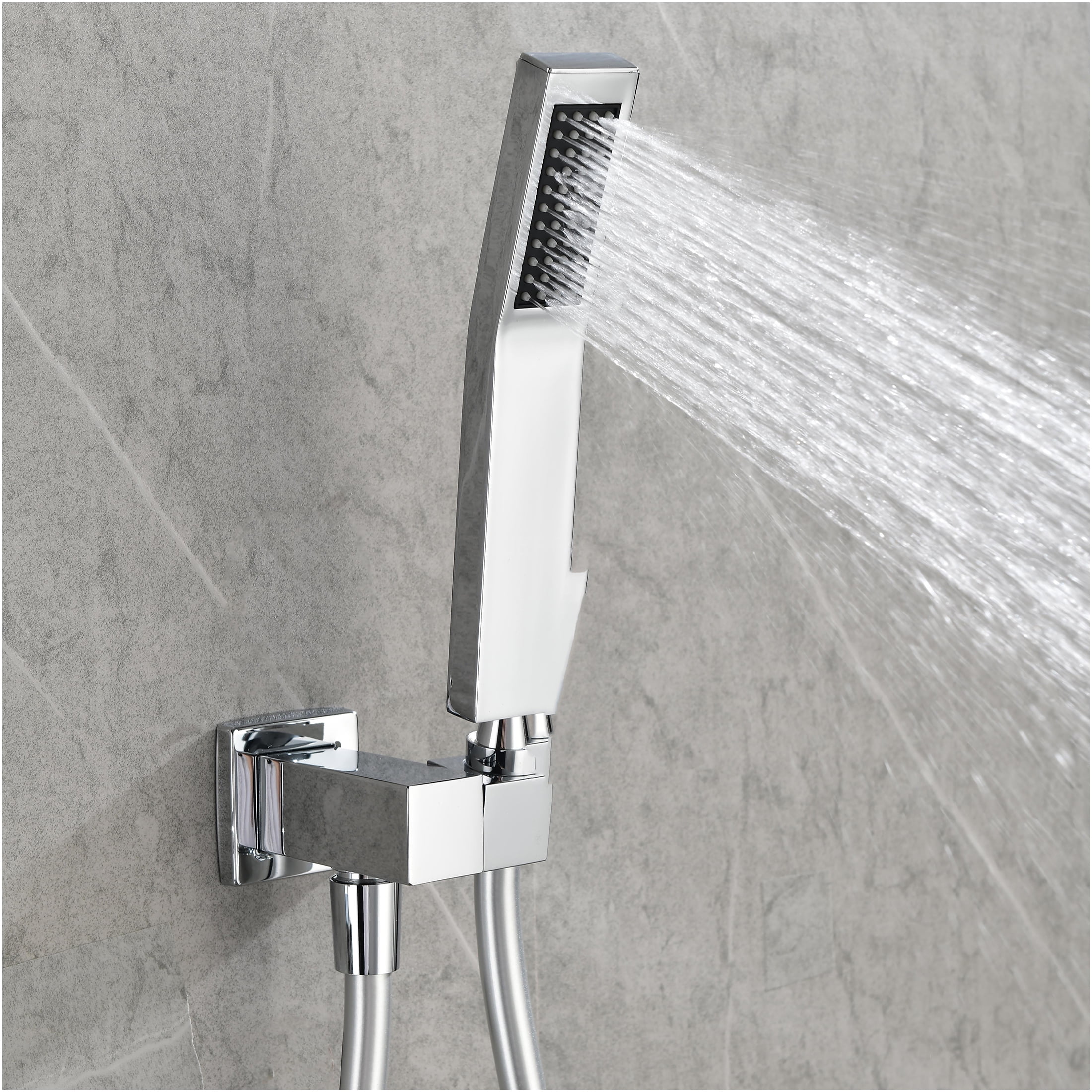 JERFIT 12 Inch Rain Shower System, Wall Mounted Luxury Shower Head Set with 6” Extension Arm, High Pressure Rainfall Showerhead in Brushed Nickel Finish