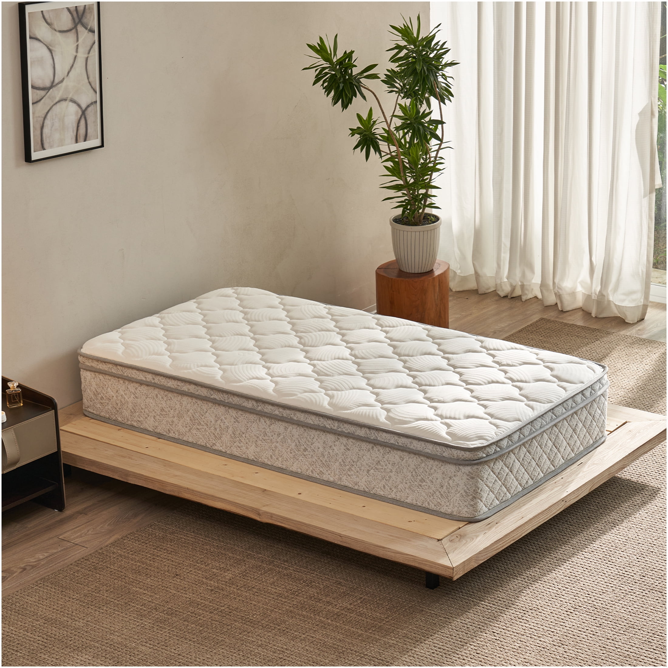 JERFIT 12 Inch Twin Hybrid Mattress in a Box, Medium Firm Feel with Gel Memory Foam Pocket Coils for Cooling Support, Motion Isolation, Edge Support, CertiPUR-US OEKO-TEX Certified, Grey