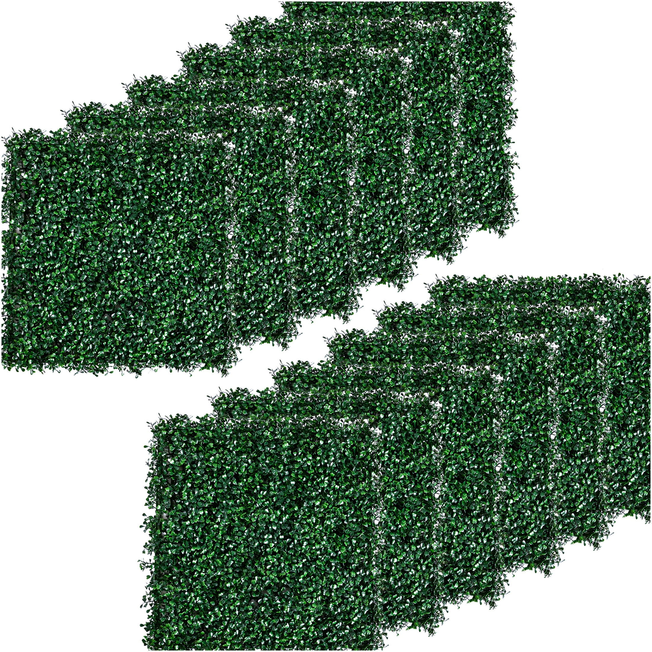 JERFIT 12-Pack Artificial Grass Wall Panels, 20"x20" PE Boxwood Privacy Fence Screening for Outdoor & Indoor, Garden Balcony Patio Decor, UV Resistant & Weatherproof Green Hedge Tile
