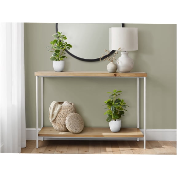 JERFIT 14" Artificial Ficus Tree 2-Pack, Potted Faux Rubber Plants in White Ceramic-Look Pots for Indoor Home Office Desk Decor