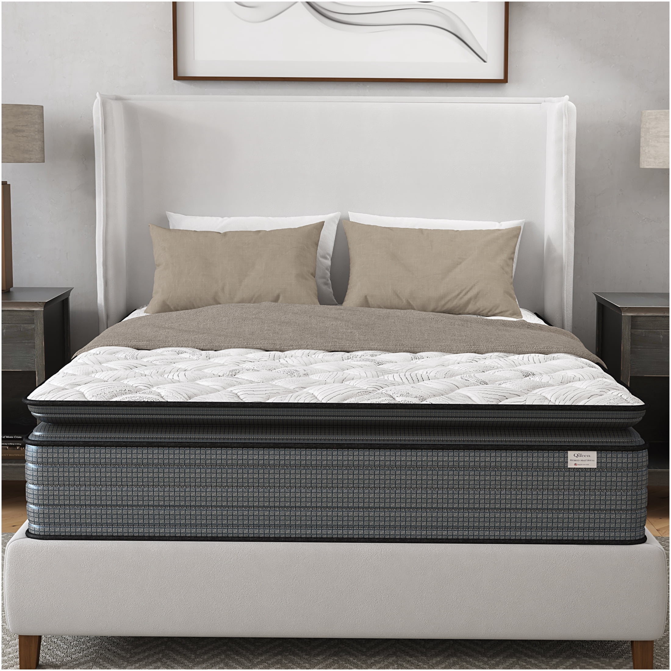 JERFIT 14 Inch Twin XL Hybrid Mattress, Medium Firm Gel Memory Foam Pocket Innerspring, Cooling Pillow Top, CertiPUR-US Certified, Motion Isolation, Pressure Relief