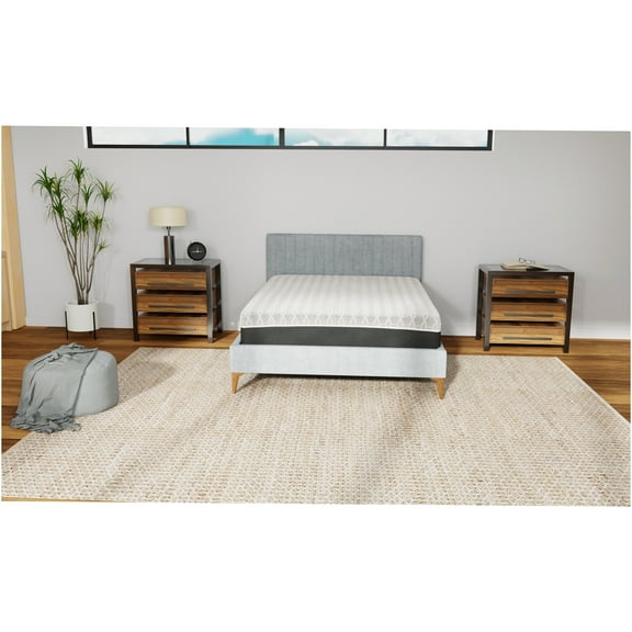 JERFIT 14" Queen Hybrid Mattress, Copper Infused Memory Foam, Plush Feel, Pocketed Coils for Edge Support, Cooling Cover, CertiPUR-US Certified