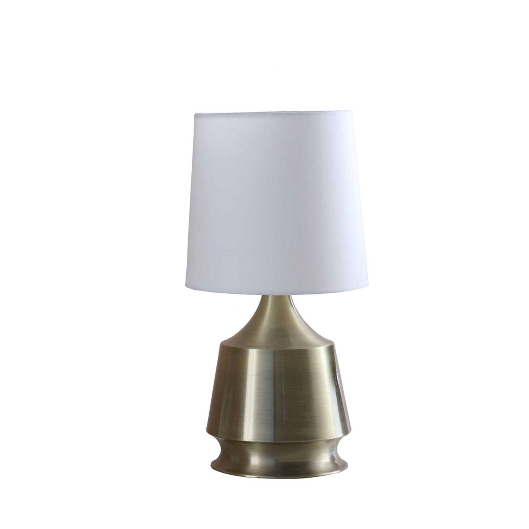 JERFIT 14" Table Lamp, Antique Brass Metal Base with White Drum Shade, Inline On/Off Switch, UL Listed, for Living Room Bedroom Office