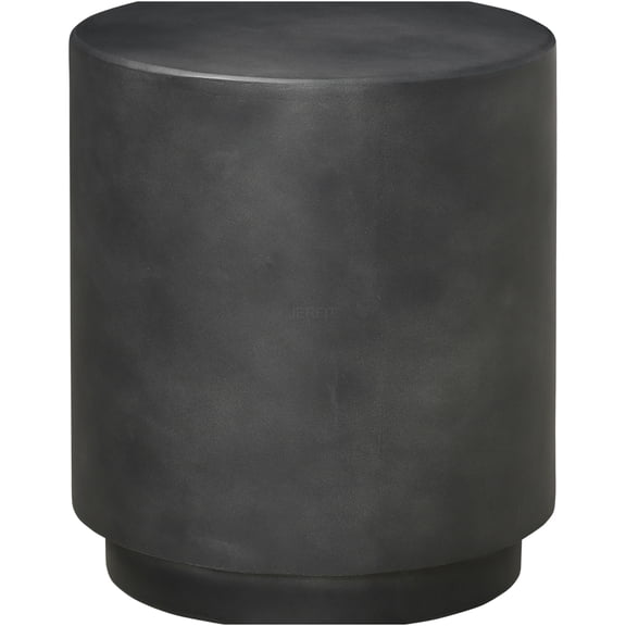 JERFIT 17-inch Round End Table, Concrete Finish Side Table with Adjustable Leveling Feet for Indoor Outdoor Use, Plant Stand, Nightstand, Dark Gray