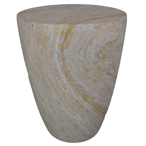 JERFIT 18 Inch Modern Plant Stand, Indoor Outdoor Tapered Resin Plant Table with Marble White Finish for Home Garden Decor