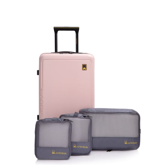 JERFIT 19 Inch Carry On Luggage Spinner Hardshell Suitcase, Lightweight ABS+PC Check In Approved Travel Case with 360 Wheels & TSA Lock, Pink