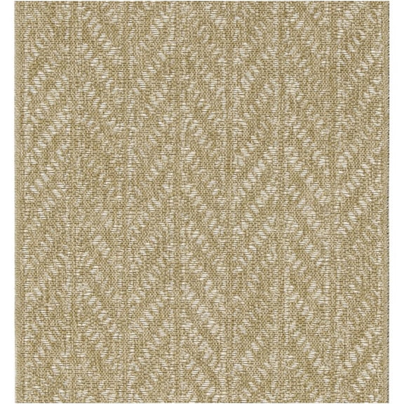 JERFIT 2'7"x7'3" Natural White Indoor Outdoor Rug, Reversible Low Profile Flatweave Polypropylene Area Rug for Patio Deck Poolside