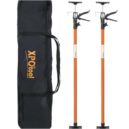 JERFIT 2-Pack Adjustable Steel Support Pole, 45-114 Inch Third Hand Tool for Cabinet Installation, Drywall, Construction, DIY Projects with 360° Swivel & Carry Bag