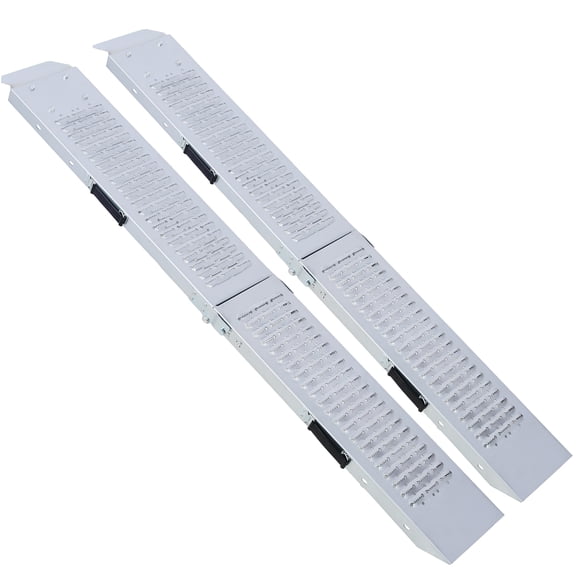 JERFIT 2-Pack Folding Loading Ramps for Motorcycles, ATVs, Lawn Mowers - Heavy Duty Steel, Non-Slip Surface, Portable Design