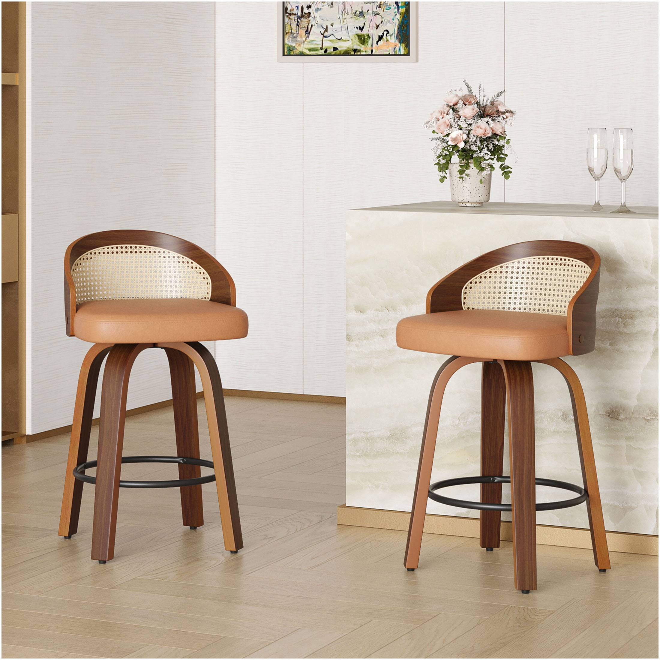 Leather Woven Stool