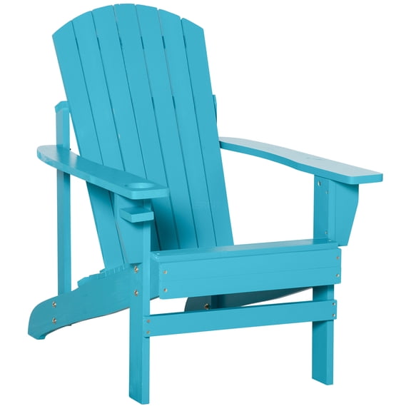 JERFIT 2-Person Adirondack Bench with Table, Outdoor Wooden Loveseat for Patio, Garden, Poolside & Fire Pit, Weather-Resistant, Sky Blue