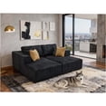 thumbnail image 1 of JERFIT 2-Seater Corduroy Loveseat Sofa Couch, No Assembly Required Compressed Upholstered Chaise, Black, 1 of 7