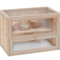 thumbnail image 1 of JERFIT 2-Tier Wooden Hamster Cage with Ramp, Openable Mesh Top & Front Door, Small Animal Habitat for Mice, Rats, Gerbils, Chinchillas, Guinea Pigs, 1 of 7