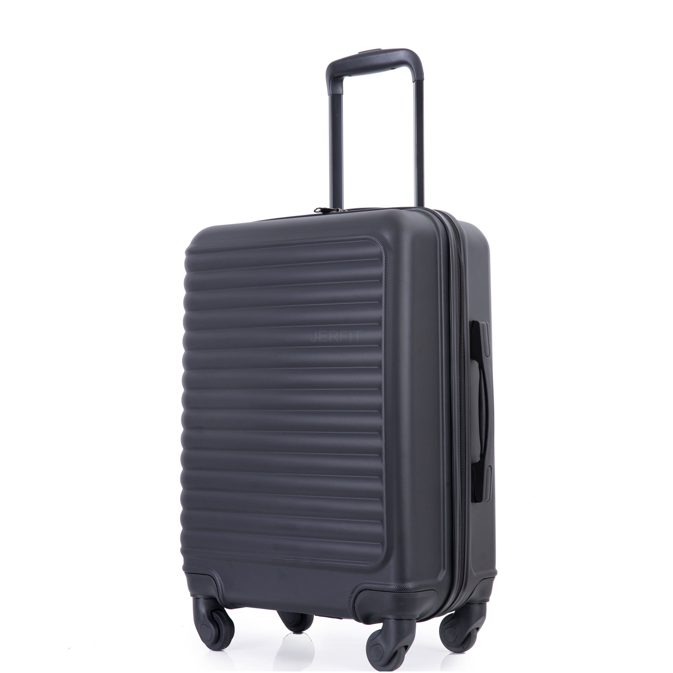 JERFIT 20-Inch Carry On Luggage Hard Shell Spinner Suitcase - Lightweight ABS Cabin Bag with 360° Wheels & TSA Lock for Air Travel, Black